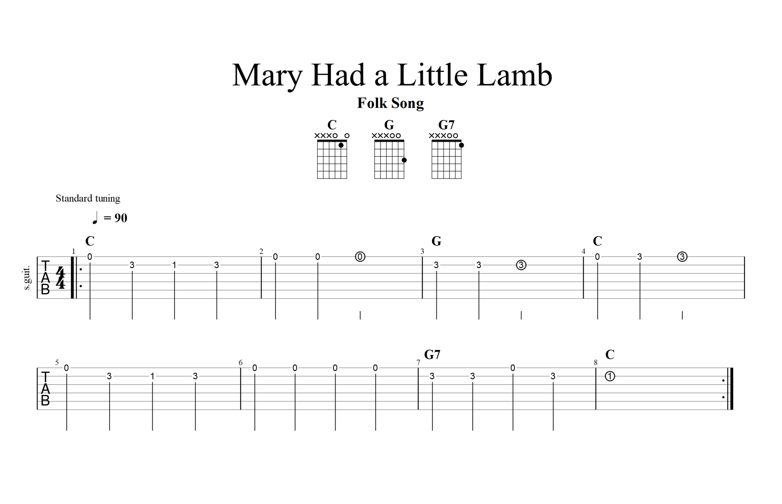 Mary Had A Little Lamb Melody