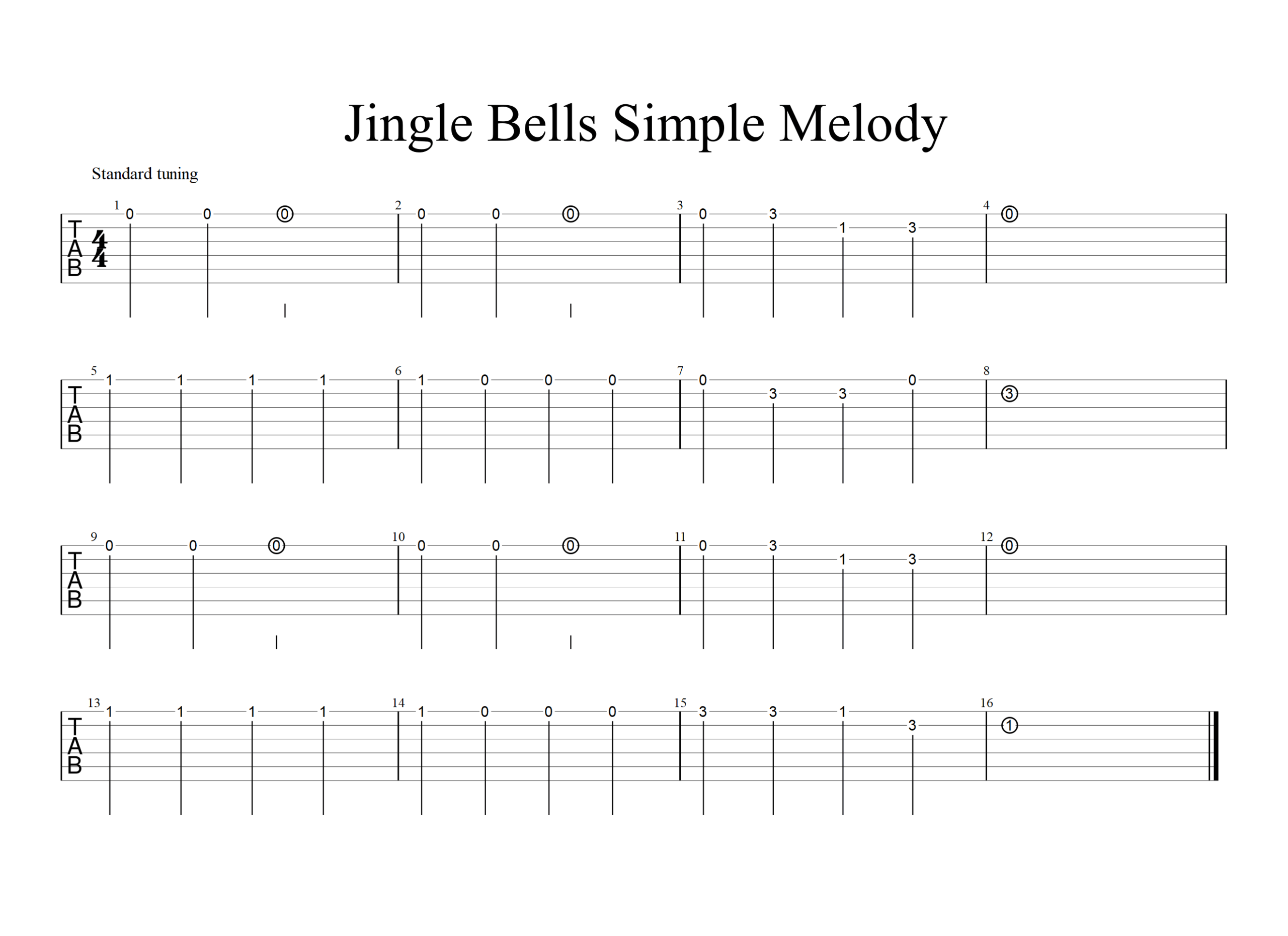 Jingle Bells Simple Melody Chords#1
