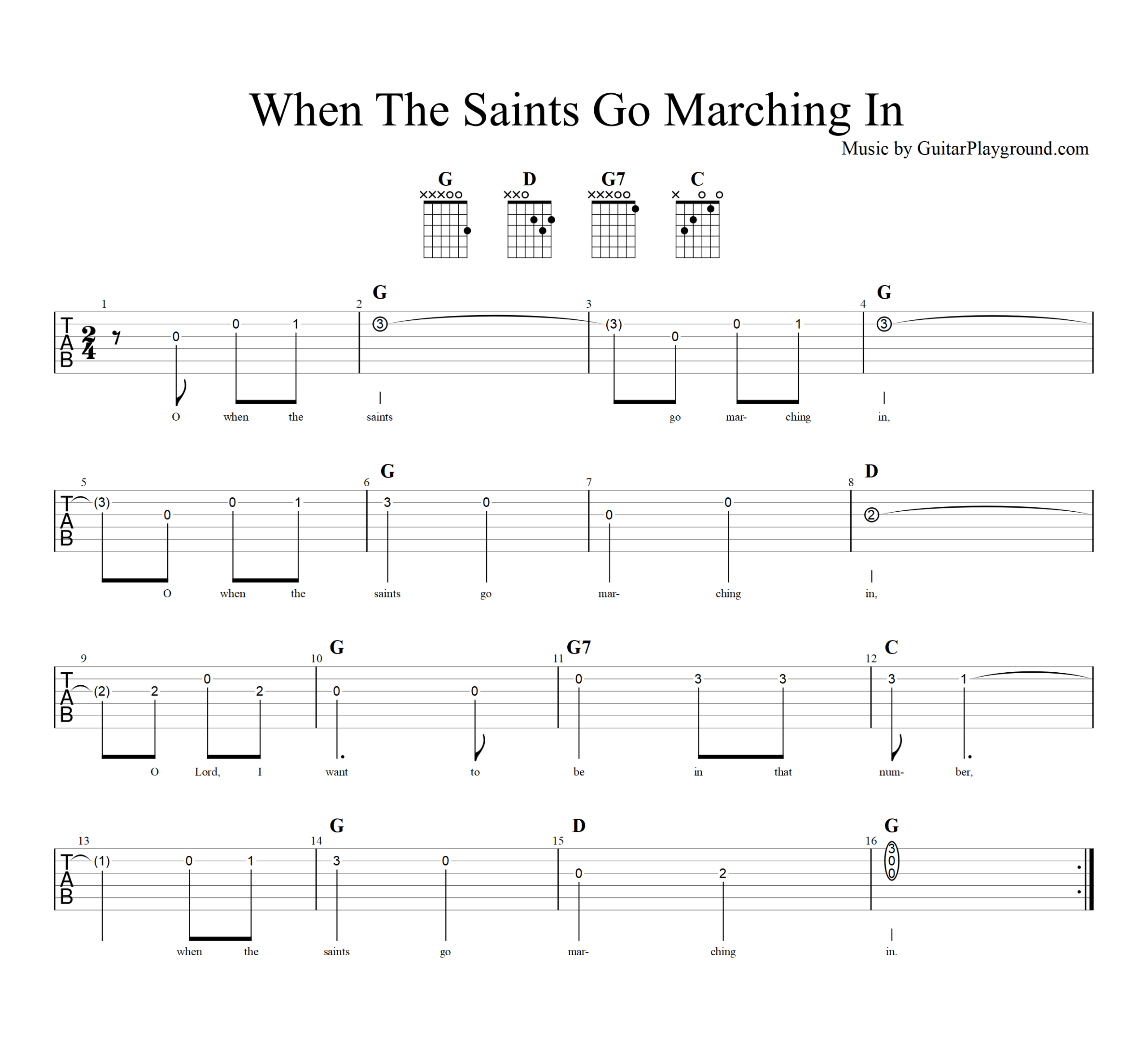 When The Saints Go Marching In Tabs Chords#1